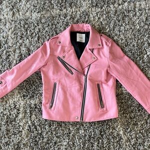 Mango women’s  Pink Moto Jacket with Zipper Accents